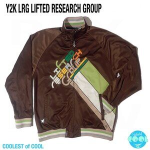 Y2K LRG Lifted Research Group Men Track Jacket Brown Size XL Roots Hip Hop 2000s